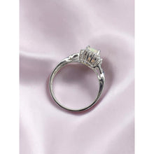 Load image into Gallery viewer, 10K White Gold Natural Opal & Halo Diamond Ring Size 6- White Opal Ring -1.7g