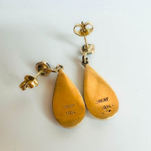 Load image into Gallery viewer, Vintage 10K Gold Faceted Round and Pear Cut Hematite Dangle Earrings Victorian Era Alaskan Black Diamond Dangle Earrings Temple of Amara Fine Jewelry Real Gold Earrings Antique Earrings Black Tie Event Anniversary Gift for Wife Gothic Earrings Gypsy