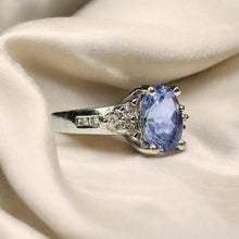 Load image into Gallery viewer, Natural Tanzanite Diamond Ring 14K White Gold | 1cttw Oval Tanzanite Ring | December Birthstone | Engagement Ring | Fine Jewelry