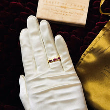 Load image into Gallery viewer, Ruby Diamond Five Stone Ring - 14K Yellow Gold Natural 0.81ct High Quality Ruby & Diamond - Size 6.25 - July Birthstone Estate Fine Jewelry
