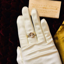 Load image into Gallery viewer, Pink Morganite Diamond Split Shank Ring - 14K Yellow Gold 2.35CTTW Natural Oval 10mm Morganite Diamond Accents - Size 7 Fine Jewelry