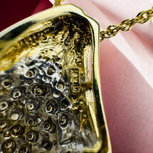 Load image into Gallery viewer, Diamond Cluster Pendant Necklace - Vintage 1970s 14K Yellow Gold Round & Baguette Cut 2ct Diamonds - 17" Chain - 6.5g Estate Fine Jewelry