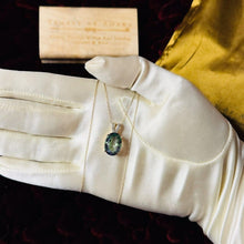 Load image into Gallery viewer, Vintage Large Mystic Topaz & Diamond Necklace - 10K Yellow Gold Rainbow Fire Oval 7.5CT - 20 Inch Chain - 3.3g Estate Fine Jewelry