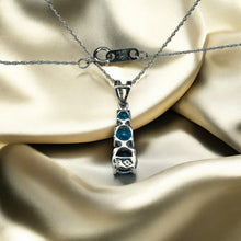 Load image into Gallery viewer, Blue Topaz Journey Necklace - 10K White Gold London Blue Swiss Blue Topaz 1.25cttw - 18 Inch - Minimalist December Birthstone Fine Jewelry