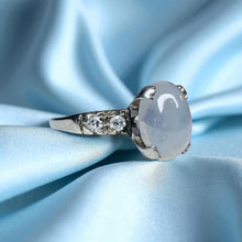 Load image into Gallery viewer, Edwardian Moonstone Diamond Ring - Antique 18K White Gold Star Asterism - Circa 1917-1925 - Size 6 - 2.7g - Old European Cut Fine Jewelry