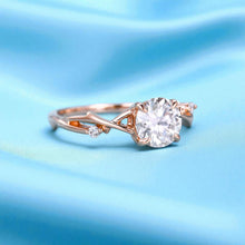 Load image into Gallery viewer, Moissanite Twig Vine Engagement Ring - 14K Rose Gold Round Brilliant Cut 1.25CT Claw Prong Fairytale Setting Size 6 - 2.7g Fine Jewelry