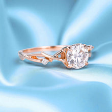 Load image into Gallery viewer, Moissanite Twig Vine Engagement Ring - 14K Rose Gold Round Brilliant Cut 1.25CT Claw Prong Fairytale Setting Size 6 - 2.7g Fine Jewelry