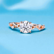 Load image into Gallery viewer, Moissanite Twig Vine Engagement Ring - 14K Rose Gold Round Brilliant Cut 1.25CT Claw Prong Fairytale Setting Size 6 - 2.7g Fine Jewelry