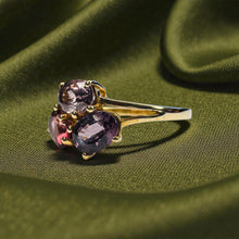 Load image into Gallery viewer, ESTATE- 10K Gold Natural Purple Garnet Ring- Indian Garnet Ring -Purple Rhodolite -RARE - Malaya Dragon Garnet -Size 7.25- 2.5CTTW