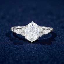 Load image into Gallery viewer, 10K White Gold- Fairytale Moissanite Engagement Ring - Size 8- 2CT T.W.-Wedding Ring- Fantasy Ring -2g For Wife Promise Ring for Girlfriend