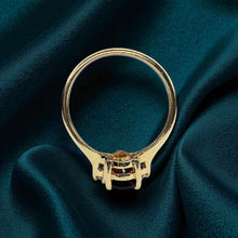 Load image into Gallery viewer, Indian Garnet Diamond Ring - Estate 14K Yellow Gold Pear Cut Solitaire 1.5ct - Size 6 - January Birthstone Anniversary Fine Jewelry