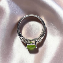 Load image into Gallery viewer, Peridot Diamond Ring - 10K White Gold 2CTTW Natural Pear Cut 9.6x7mm Peridot 12 Diamond Accents - Size 7.25 - August Birthstone Fine Jewelry