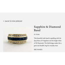 Load image into Gallery viewer, Estate- 14K Gold- Natural Blue Sapphire & Diamond Ring - 2 Carat T.W. -VINTAGE Channel Set Earth Mined Sapphires- Size 7- Anniversary Gift Valentines Day