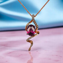 Load image into Gallery viewer, 14K Rose Gold -Natural Rhodolite Garnet & Diamond Necklace by Le Vian- 18" -3g Strawberry Gold & Chocolate Diamonds 1.5CTTW -Valentines Day