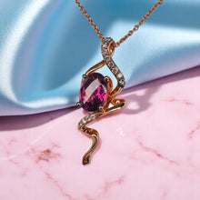 Load image into Gallery viewer, Rhodolite Garnet Diamond Necklace - Designer Le Vian 14K Rose Gold Strawberry Gold - 18 Inch 1.5cttw Oval Cut Chocolate Diamond Fine Jewelry