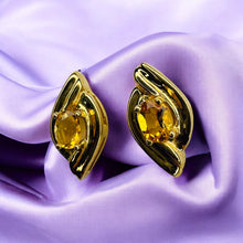 Load image into Gallery viewer, Citrine Stud Earrings - Vintage 14K Yellow Gold Natural Oval Cut 1/3ct - November Birthstone Dainty Anniversary Prong Set Fine Jewelry