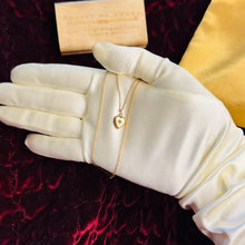 Load image into Gallery viewer, Puffy Heart Necklace - Antique Victorian 10K Yellow Gold Old Mine Cut Diamond Accent Dainty Pendant - 14 Inch Chain - 1.6g Fine Jewelry
