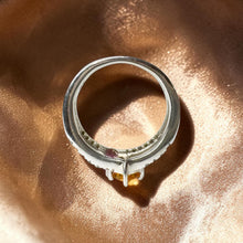 Load image into Gallery viewer, 14K White Gold Pink & Yellow Sapphire Diamond Ring | Toi et Moi Ring | Natural Sapphire Two Stone Ring | Unique Engagement Ring | Size 5 |