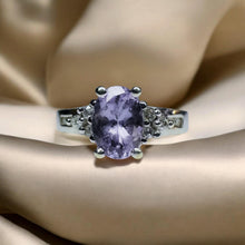 Load image into Gallery viewer, 14k Gold -Natural Tanzanite Diamond Ring -Size 4.25- 1 Carat T.W. Oval Cut -3g