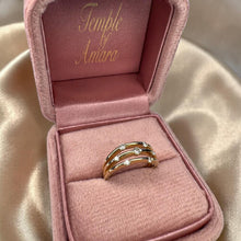 Load image into Gallery viewer, Natural Diamond Ring - 10K Gold -Size 5 - 1/3CT Scattered Split Shank Ring -3.3g Three Band Triple Band Engagement Wedding Ring Fine Jewelry