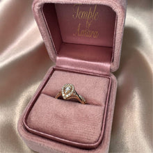 Load image into Gallery viewer, 10K Rose Gold Diamond Ring Size 7 Pear Ring Twist Shank Pave Diamonds 3/4ct Halo Diamond Ring 2.1g Wedding Ring Engagement Ring Fine Jewelry
