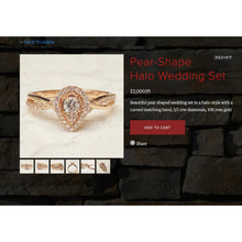 Load image into Gallery viewer, 10K Rose Gold Diamond Ring Size 7 Pear Ring Twist Shank Pave Diamonds 3/4ct Halo Diamond Ring 2.1g Wedding Ring Engagement Ring Fine Jewelry
