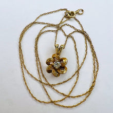 Load image into Gallery viewer, Antique 14k Gold .10 Carat Old Mine Cut Diamond Necklace 18&quot; Victorian Love Knot
