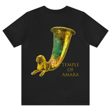 Load image into Gallery viewer, Temple of Amara &quot;Nisa&quot; Tshirt For Men &amp; Women Back Print Ancient Parthian Lion Drinking Horn Unisex Tee
