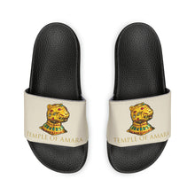 Load image into Gallery viewer, Temple of Amara &quot;Sultan of Tipu&quot; Men&#39;s Slide Sandals Cheetah Head Tiger Head with Jewels
