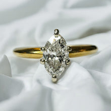 Load image into Gallery viewer, 14k Gold 1/2ct Marquise Diamond Engagement Ring Sz 5.75 Wedding Ring 1.6g
