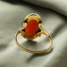 Load image into Gallery viewer, Antique 10k Gold Carnelian Ring size 6 Victorian Cabochon Ring 3.8g
