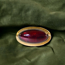 Load image into Gallery viewer, Antique 10k Gold Natural Garnet Cabochon Ring Rare Victorian Sz 7 Estate Oval Ring 5.3g
