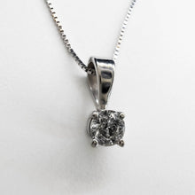 Load image into Gallery viewer, 10k White Gold 1/4ct Solitaire Natural Diamond Necklace 19&quot; Anniversary Gift
