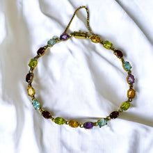 Load image into Gallery viewer, 10k Yellow Gold Multi Gemstone Rainbow Colors Eternity Tennis Bracelet 7.5&quot; 5.3g
