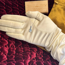 Load image into Gallery viewer, 10K White Gold Natural Aquamarine &amp; Diamond Necklace 18" 1.1CTTW Pear Cut -1.3g
