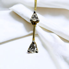 Load image into Gallery viewer, 10k Gold 1/3 Carat Natural Diamond Necklace 18&quot; Pear Cut Diamond 3 Stone Pendant
