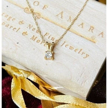 Load image into Gallery viewer, 14K Yellow Gold .10CTW Natural Diamond Solitaire Necklace 18&quot; Anniversary Gift
