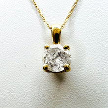 Load image into Gallery viewer, REAL 14k YELLOW GOLD 1/3ct Natural Diamond Solitaire Necklace 19&quot; Solid Gold 585
