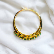 Load image into Gallery viewer, 14k Gold Natural Emerald Ring Size 9 Eternity Ring 3/4CTTW Colombian Emerald Ring 585 Gold Anniversary Gift 2.3g
