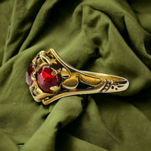 Load image into Gallery viewer, Antique 10k Gold Garnet Seed Pearl Ring Sz 7.75 Rose Cut Victorian c1890&#39;s 1.9g
