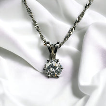 Load image into Gallery viewer, 14k White Gold 1/4 Carat T.W. Natural Diamond Solitaire Necklace 20&quot; 585 Gold
