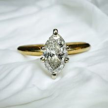 Load image into Gallery viewer, 14k Gold 1/2ct Marquise Diamond Engagement Ring Sz 5.75 Wedding Ring 1.6g
