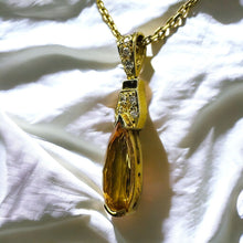 Load image into Gallery viewer, H. Stern 18k Gold Diamond 1.32ct Imperial Topaz Pendant Necklace 16&quot; Brazil Vintage 4.8
