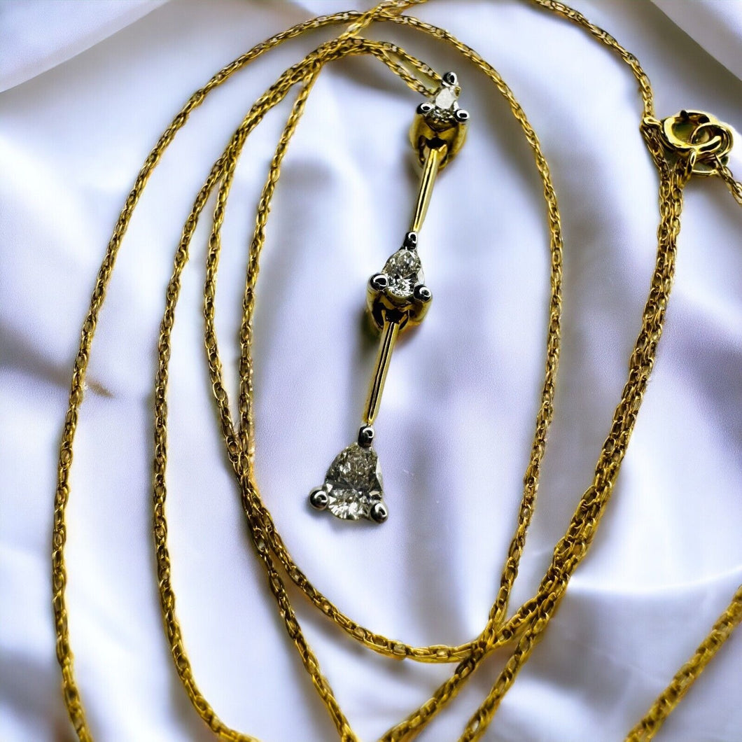 10k Gold 1/3 Carat Natural Diamond Necklace 18