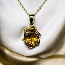 Load image into Gallery viewer, 10k Gold- Natural Citrine Necklace- 18" -Oval Cut- 3/4 CTTW- November Birthstone
