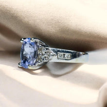Load image into Gallery viewer, Natural Tanzanite Diamond Ring 14K White Gold | 1cttw Oval Tanzanite Ring | December Birthstone | Engagement Ring | Fine Jewelry

