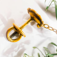 Load image into Gallery viewer, rt Nouveau Apatite Dangle Earrings - Antique Victorian 10K Yellow Gold Flower Finding Apatite Bead Drops - Circa 1894 - 5.3g Fine Jewelry
