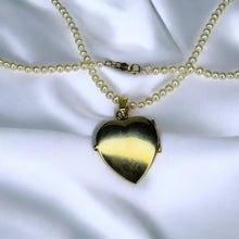 Load image into Gallery viewer, Seed Pearl Heart Locket Necklace - Antique Victorian 10K Gold Cluster Seed Pearls - 19 Inch Pearl Chain - 12.8g Estate Fine Jewelry

