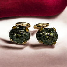 Load image into Gallery viewer, Victorian Scarab Beetle Cufflinks - Antique 9K-10K Rose Gold Natural Egyptian Scarab Cufflinks 24mm - 6.2g Estate Collector Fine Jewelry
