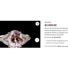 Load image into Gallery viewer, Pink Morganite Diamond Split Shank Ring - 14K Yellow Gold 2.35CTTW Natural Oval 10mm Morganite Diamond Accents - Size 7 Fine Jewelry
